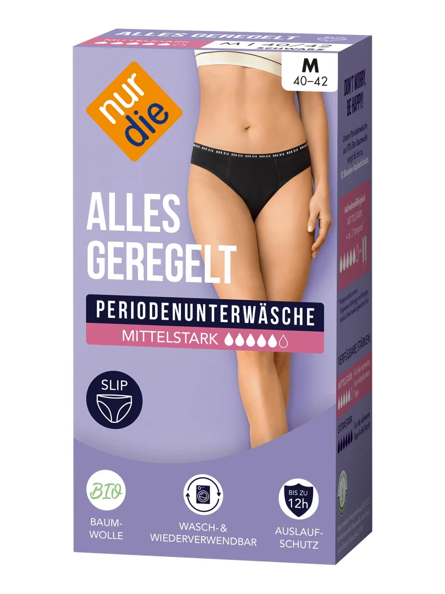 Nur Die Periodenunterwäsche Alles Geregelt Slip mittelstark - schwarz - Größe 32-34 Sonderangebot der Fabrik