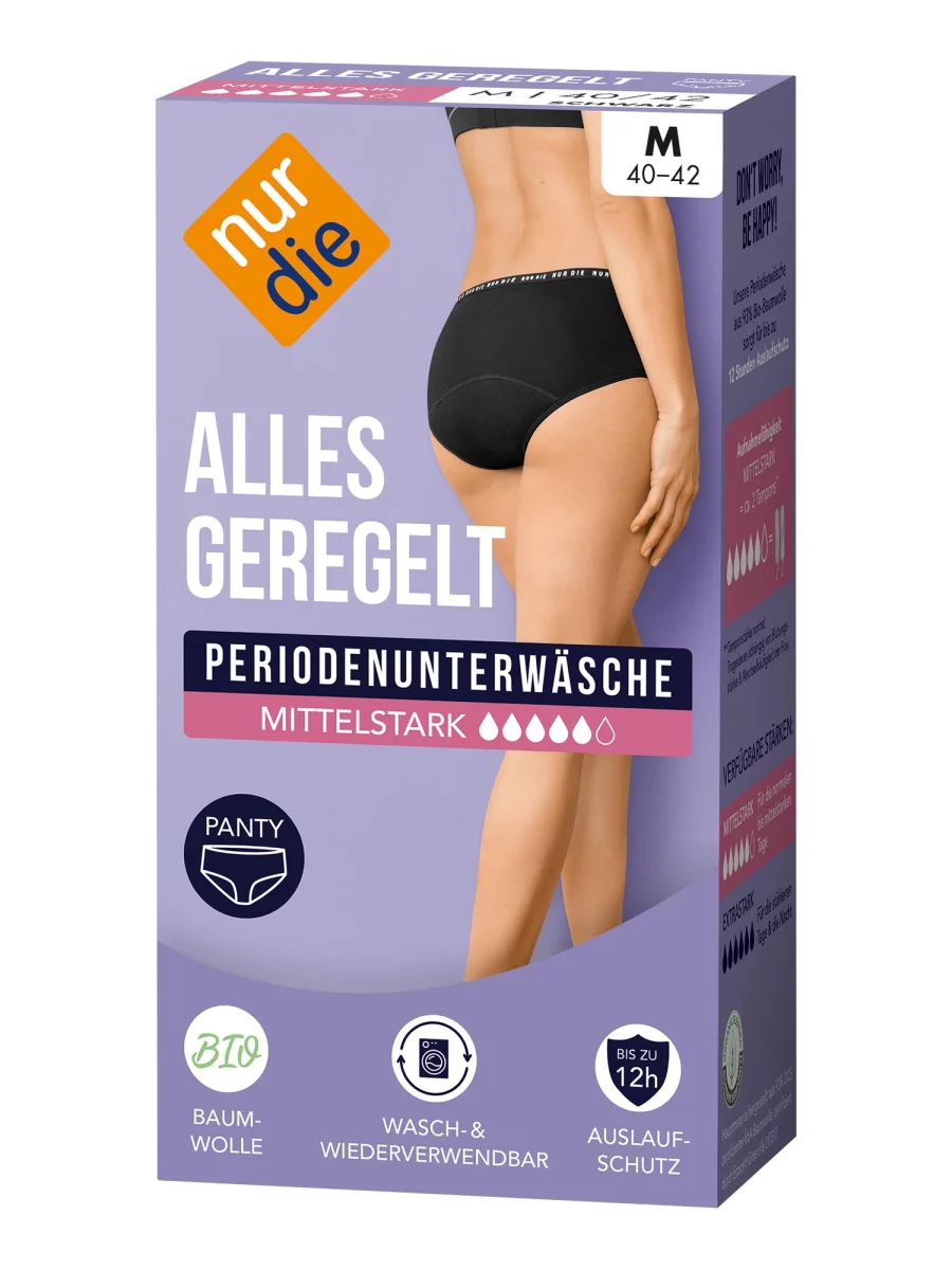 Nur Die Periodenunterwäsche Alles Geregelt Panty mittelstark - schwarz - Größe 44-46 Vierteljährliche Förderung