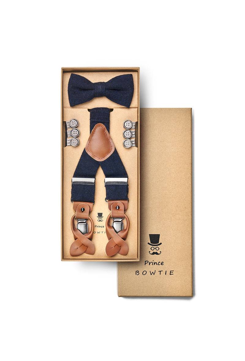 Prince Bowtie Hosenträger Set in Wolloptik