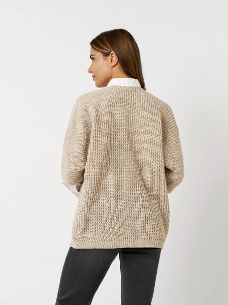 TONI Fashion Style »Haifa« sand/gold Ajour-Cardigan mit Effektgarn Letzte 2 Tage