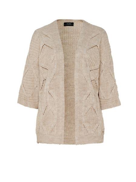TONI Fashion Style »Haifa« sand/gold Ajour-Cardigan mit Effektgarn Letzte 2 Tage