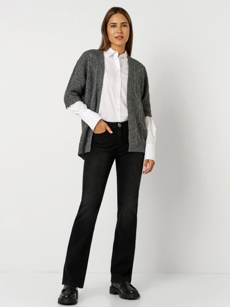 TONI Fashion Style »Haifa« grey/silver Ajour-Cardigan mit Effektgarn Letzter Tag
