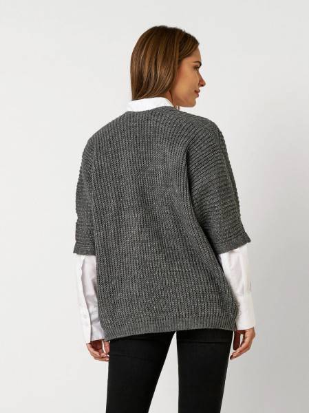 TONI Fashion Style »Haifa« grey/silver Ajour-Cardigan mit Effektgarn Letzter Tag