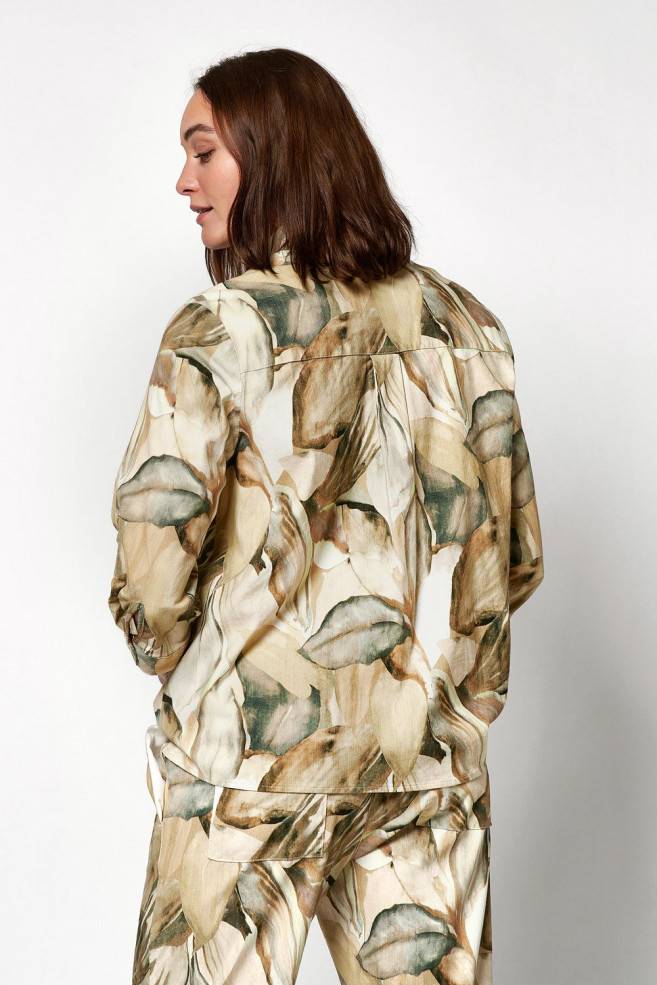 TONI Fashion Style »Clay« multicolour beige Leinenhemd mit Naturdruck Fabrikladen
