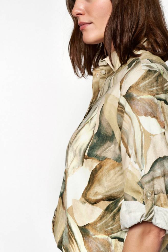 TONI Fashion Style »Clay« multicolour beige Leinenhemd mit Naturdruck Fabrikladen