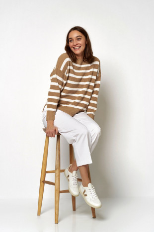 TONI Fashion Style »Inola« camel Lässiger Streifenpulli Begrenzt auf 3 Tage