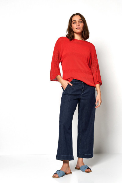 TONI Fashion Style »Gerda« red Gehäkelter Sommerpulli Speichern exportieren
