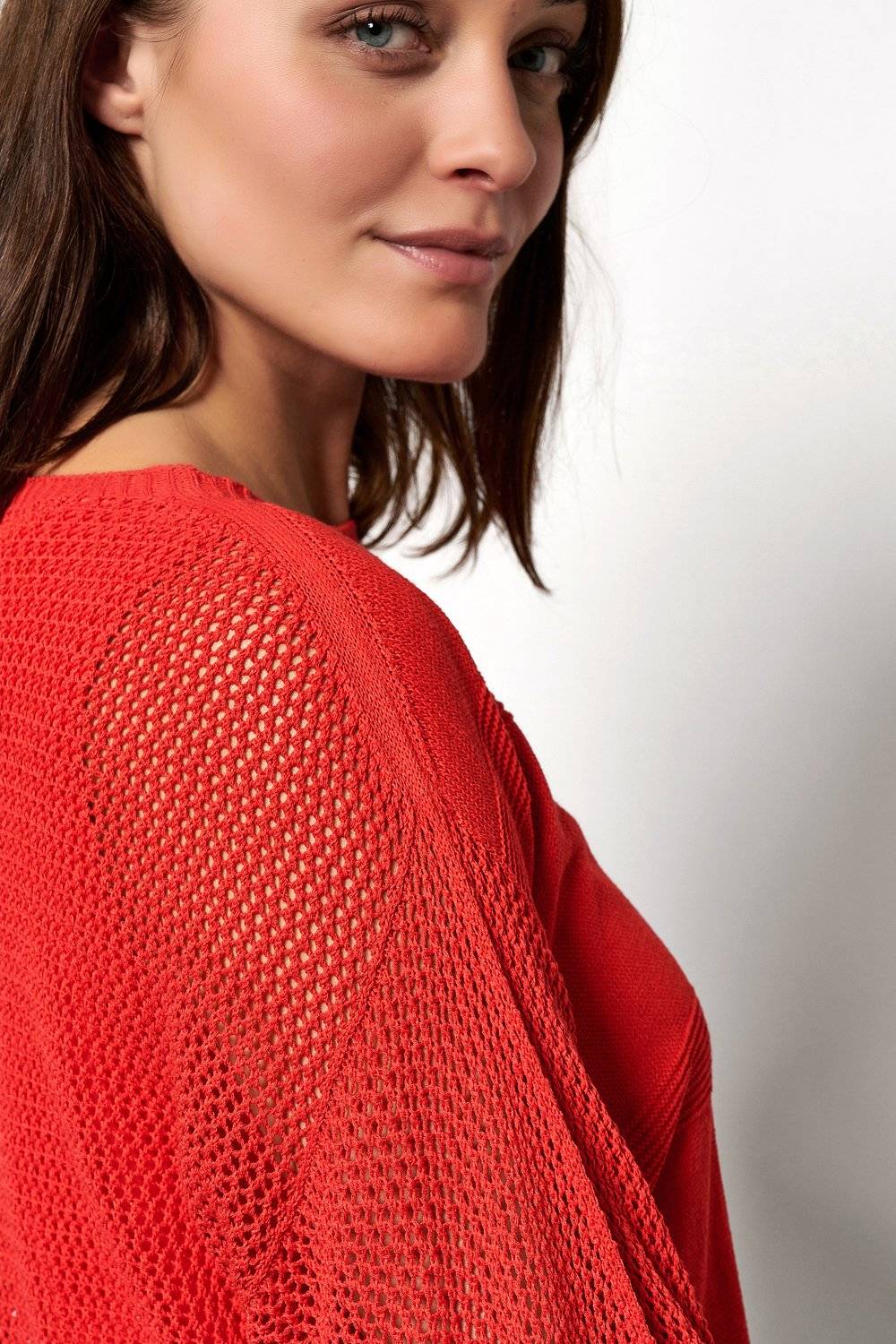 TONI Fashion Style »Gerda« red Gehäkelter Sommerpulli Speichern exportieren