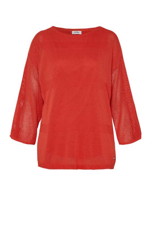TONI Fashion Style »Gerda« red Gehäkelter Sommerpulli Speichern exportieren