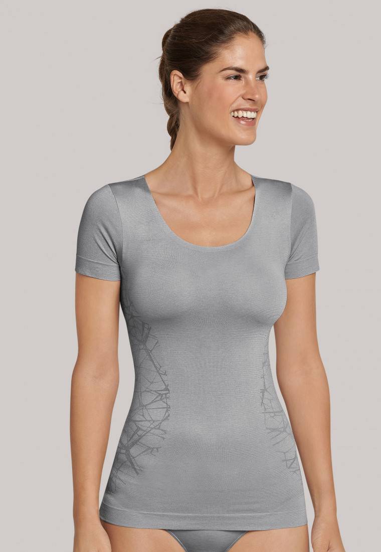 Schiesser Shirt kurzarm ultraleicht Seamless silbergrau - Active Mesh Light Heißer Verkauf