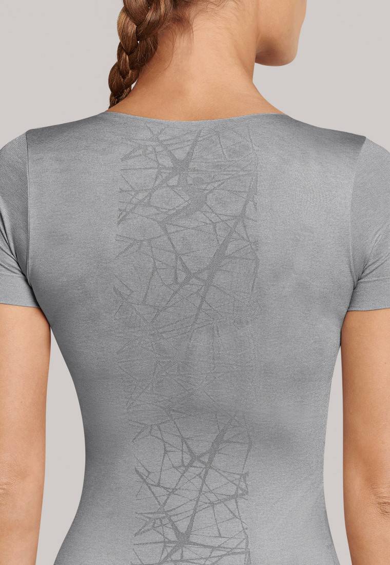 Schiesser Shirt kurzarm ultraleicht Seamless silbergrau - Active Mesh Light Heißer Verkauf