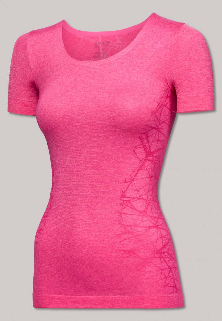 Schiesser Shirt kurzarm ultraleicht Seamless pink meliert - Active Mesh Light Neueste Mode