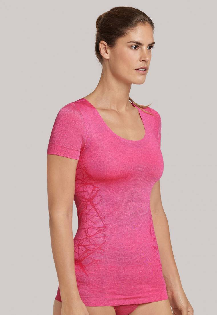 Schiesser Shirt kurzarm ultraleicht Seamless pink meliert - Active Mesh Light Neueste Mode