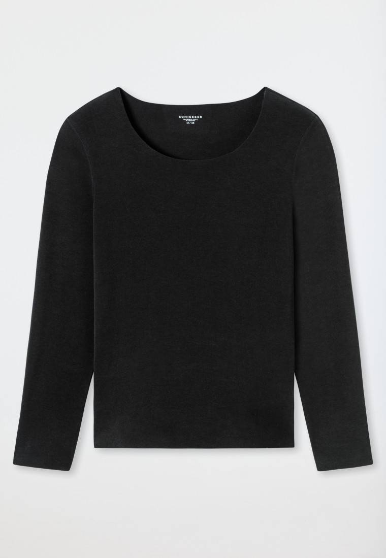 Schiesser Shirt wärmend schwarz - Invisible Soft Warming Zeitlich begrenztes Angebot