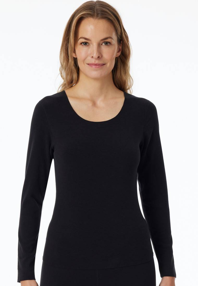 Schiesser Shirt wärmend schwarz - Invisible Soft Warming Zeitlich begrenztes Angebot