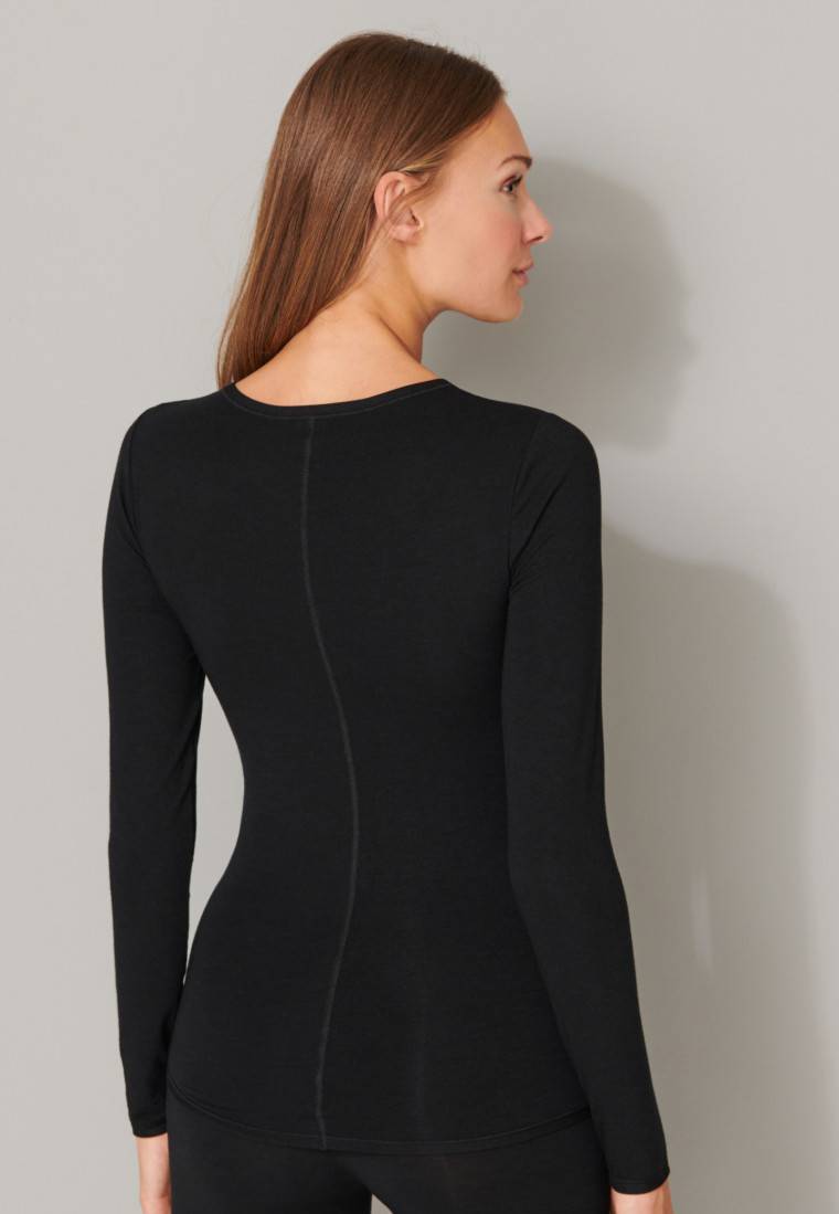 Schiesser Shirt langarm schwarz - Personal Fit Blitzangebot