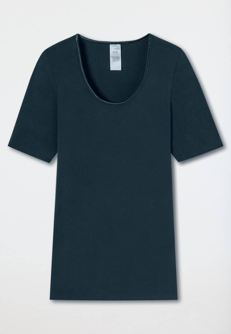 Schiesser Shirt kurzarm dunkelblau - Luxury Große Rabatte