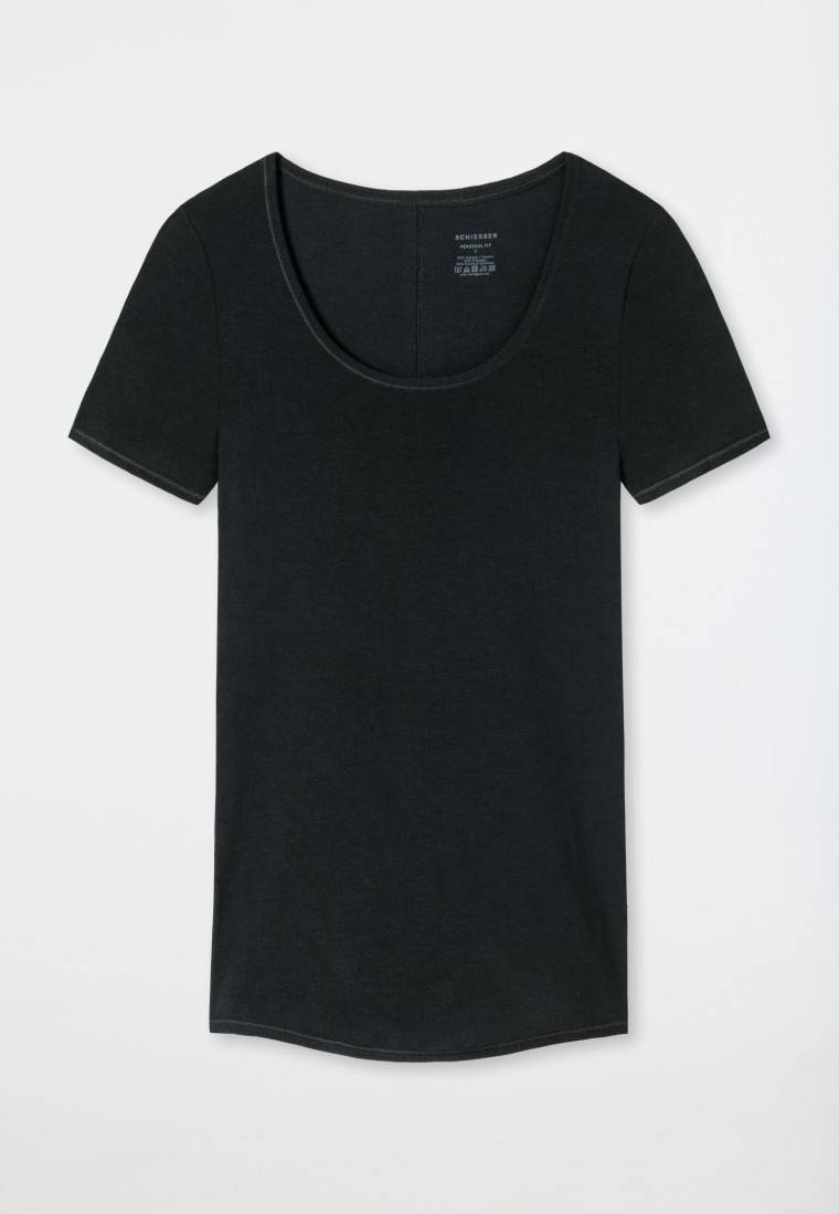 Schiesser Shirt kurzarm schwarz - Personal Fit Sonderangebote