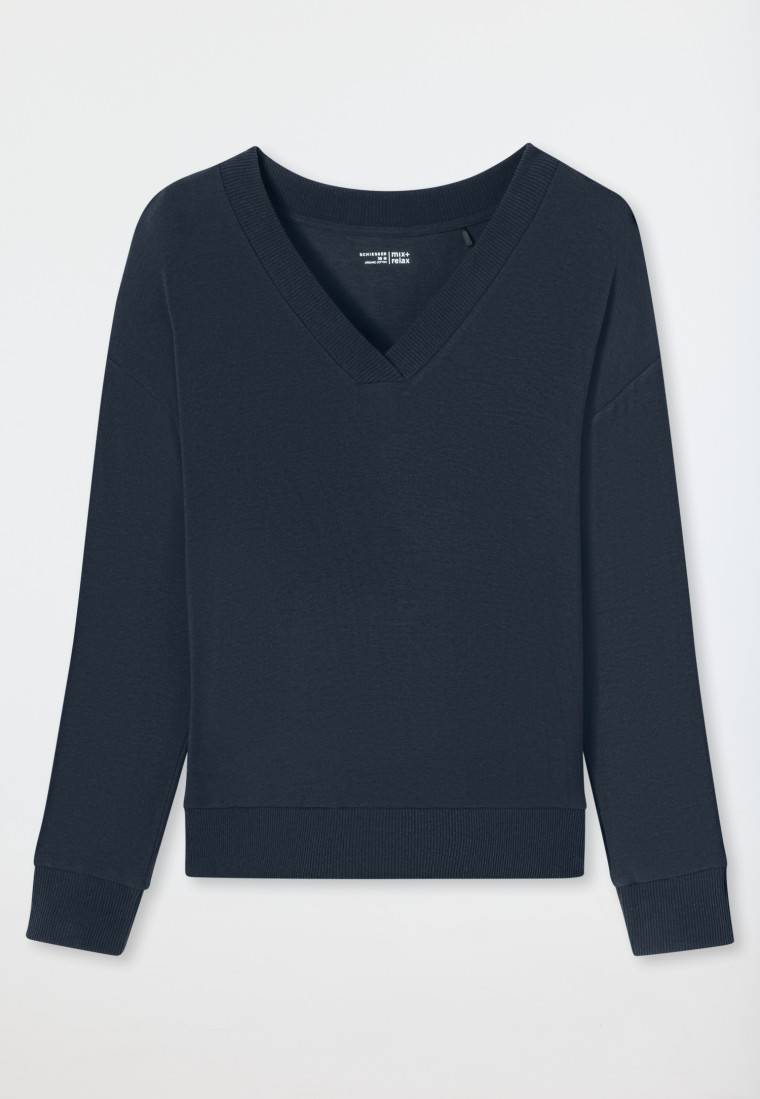 Schiesser Sweatshirt Feinripp nachtblau - Mix+Relax Begrenzte Freigabe