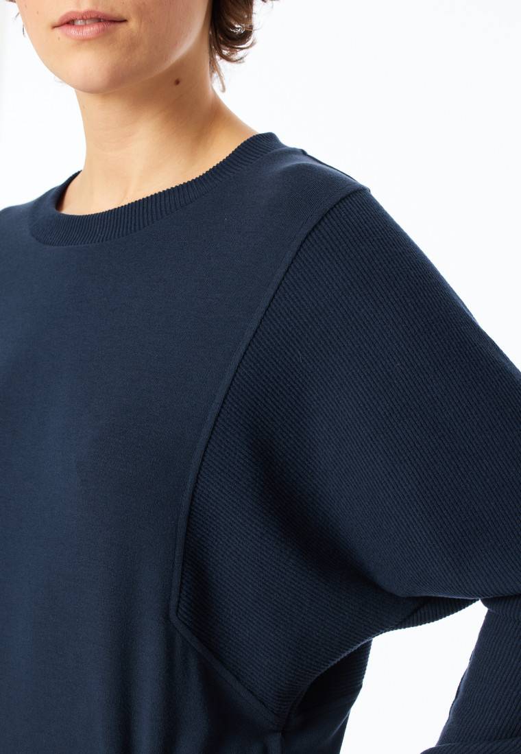 Schiesser Sweatshirt Feinripp nachtblau - Mix+Relax Letzte 3 Tage