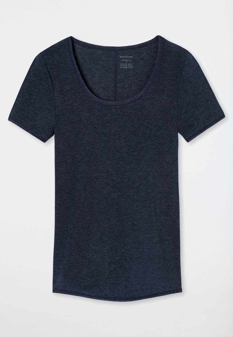 Schiesser Shirt kurzarm nachtblau - Personal Fit Letzter Tag