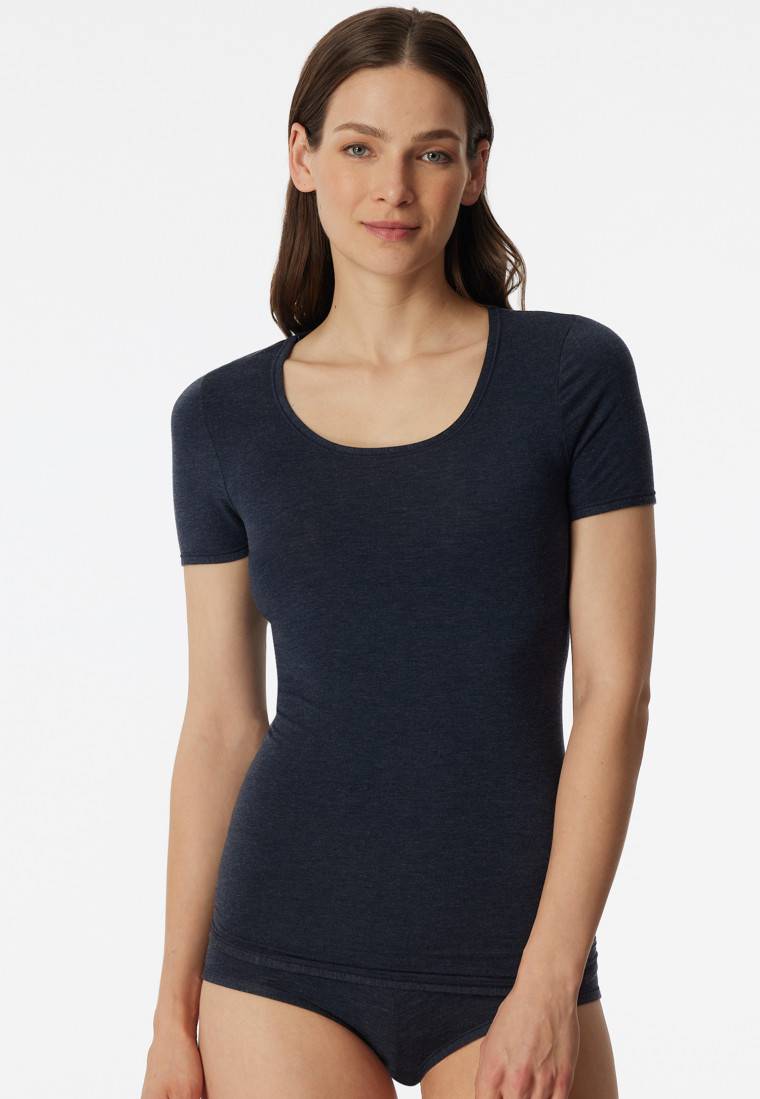 Schiesser Shirt kurzarm nachtblau - Personal Fit Letzter Tag