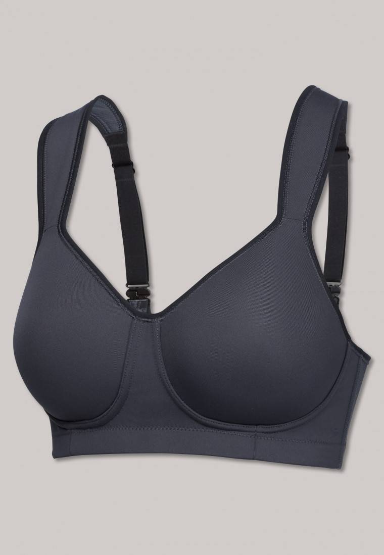 Schiesser Sport-BH Softcup bügellos Medium Support anthrazit - Active Nur noch ein Tag übrig