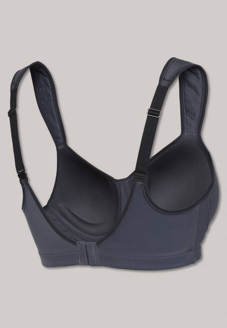 Schiesser Sport-BH Softcup bügellos Medium Support anthrazit - Active Nur noch ein Tag übrig