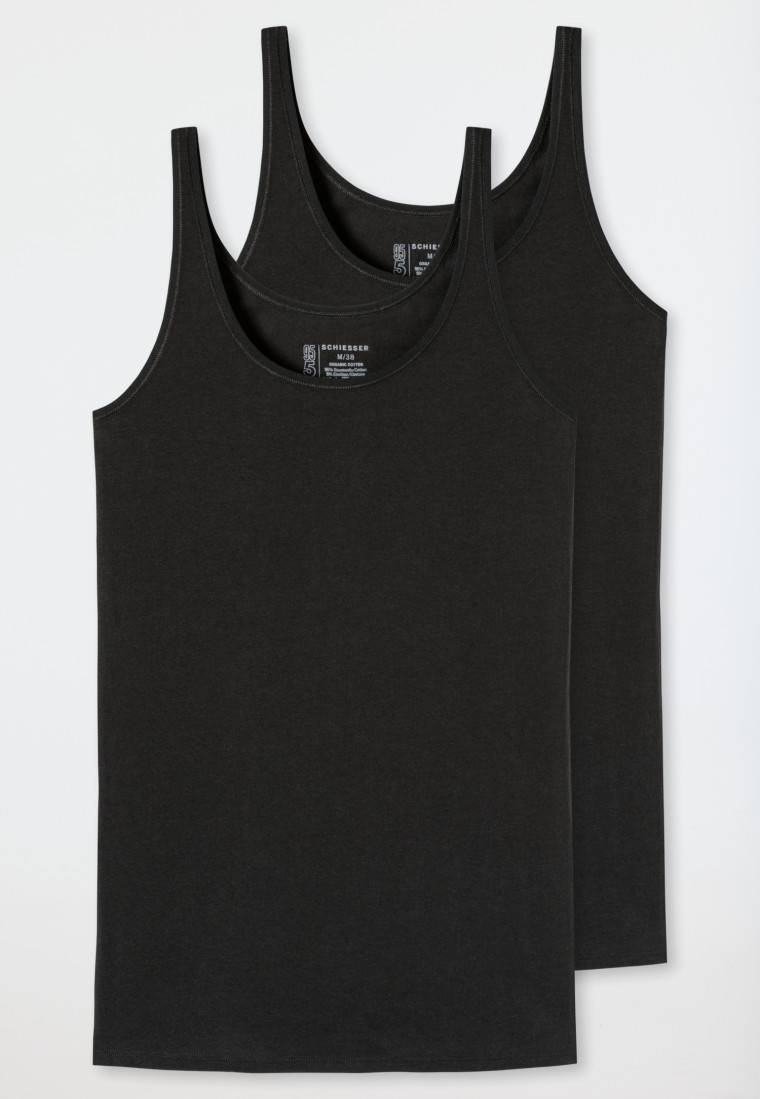 Schiesser Top 2er-Pack Organic Cotton schwarz - 95/5 Outlet