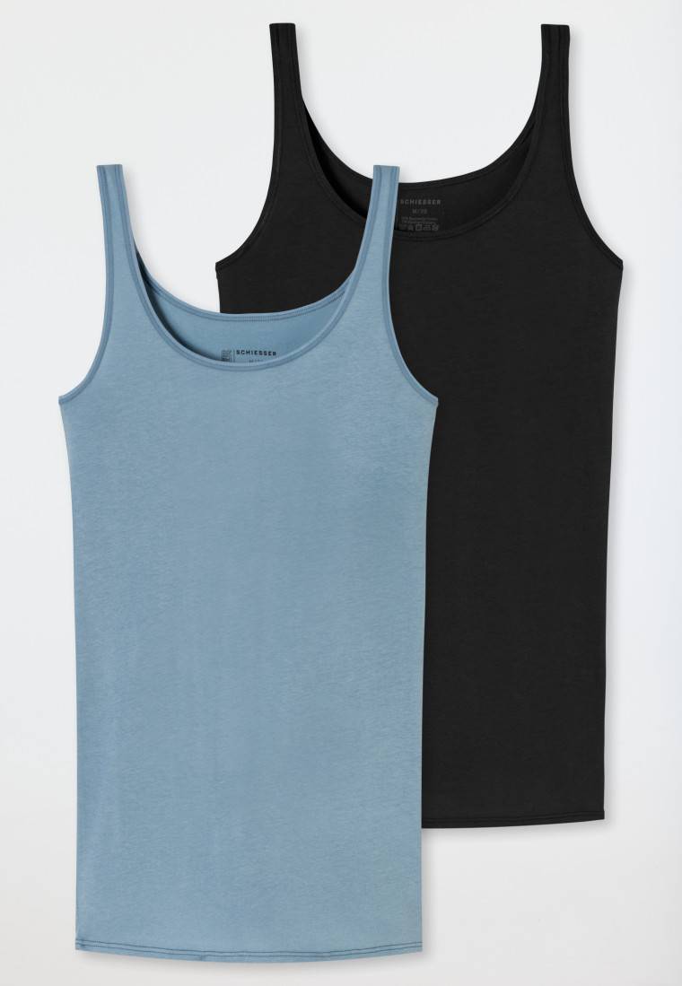 Schiesser Top 2er-Pack Organic Cotton schwarz/graublau - 95/5 Organic Angebote