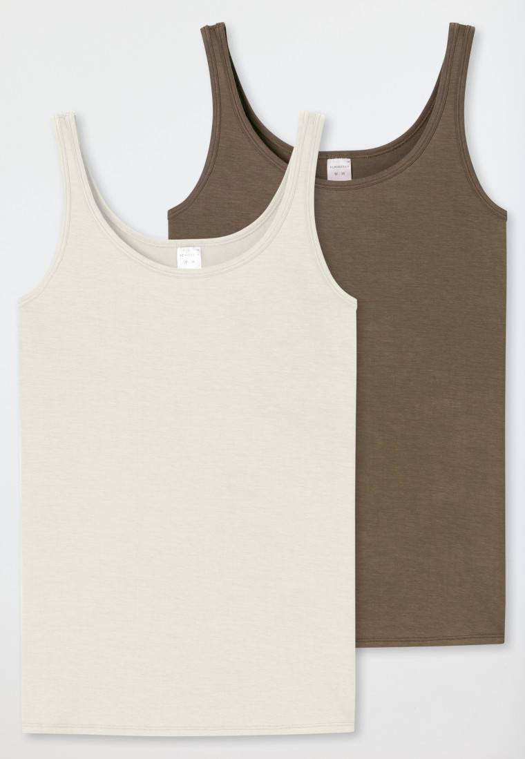 Schiesser Trägertops 2er-Pack beige/taupe - Modal Essentials Kostenloser Versand