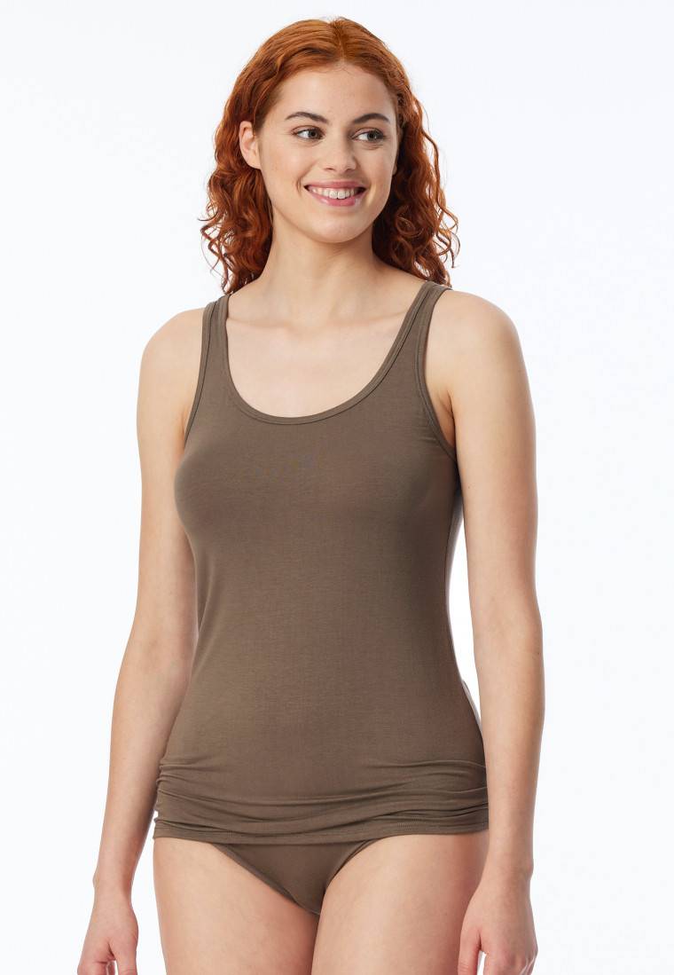 Schiesser Trägertops 2er-Pack beige/taupe - Modal Essentials Kostenloser Versand