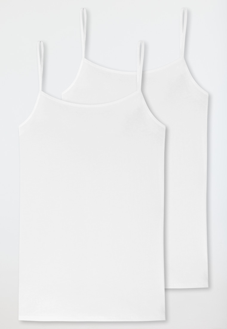 Schiesser Spaghetti-Top 2er-Pack Organic Cotton weiß - 95/5 Sonderangebot