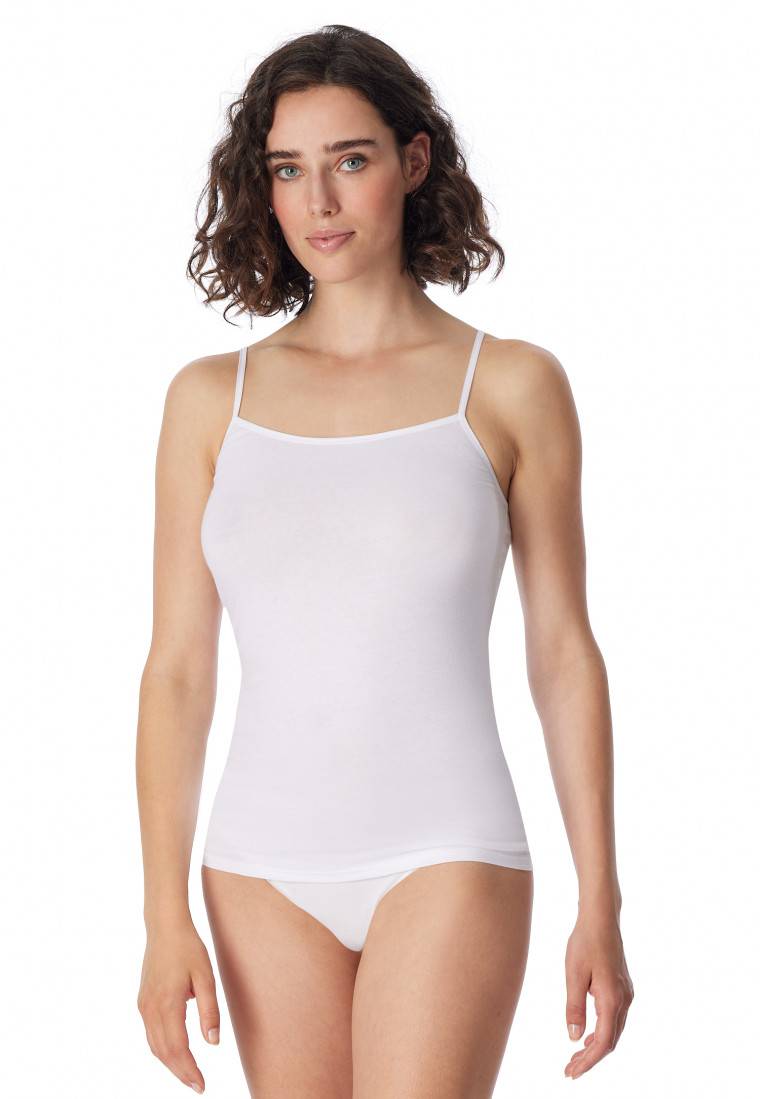 Schiesser Spaghetti-Top 2er-Pack Organic Cotton weiß - 95/5 Sonderangebot