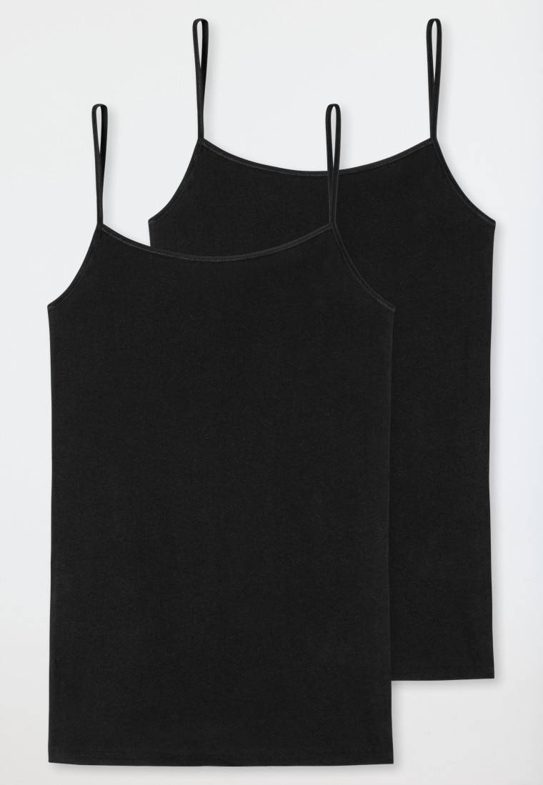 Schiesser Spaghetti-Top 2er-Pack Organic Cotton schwarz - 95/5 Online Shopping