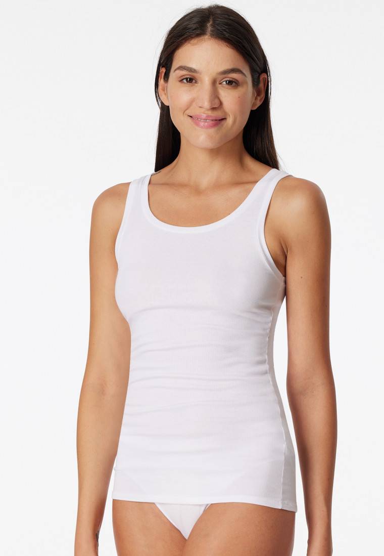 Schiesser Tanktop Doppelripp Organic Cotton weiß - Pure Rib Preisnachlass