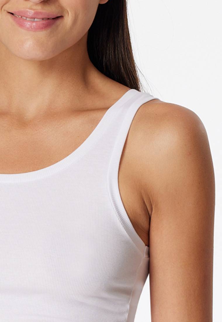 Schiesser Tanktop Doppelripp Organic Cotton weiß - Pure Rib Preisnachlass