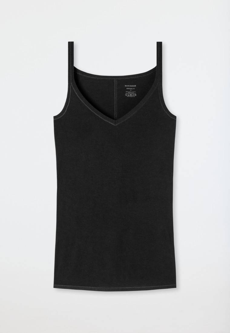 Schiesser Spaghetti-Top schwarz - Personal Fit Online Outlet