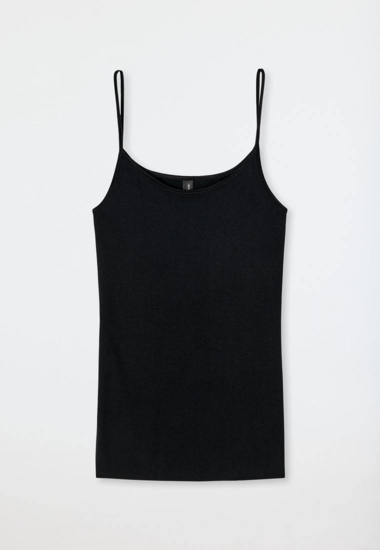 Schiesser Spaghetti-Top schwarz - Luxury Zeitlich begrenztes Angebot