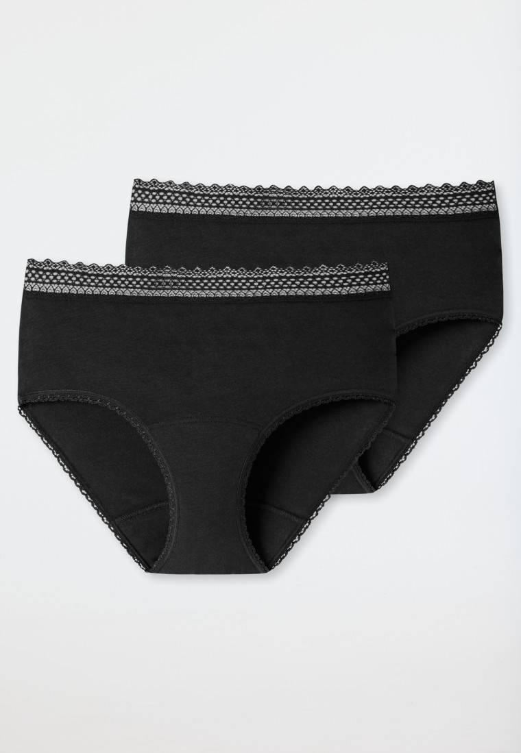 Schiesser Periodenpantys 2er-Pack Spitze schwarz - Secret Care Räumungsverkauf