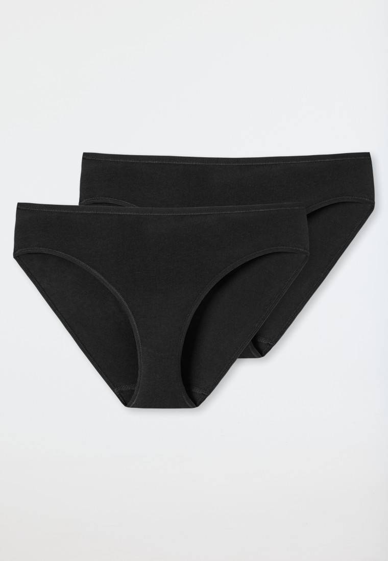 Schiesser Tai-Slips 2er-Pack Organic Cotton schwarz - 95/5 Tiefpreis