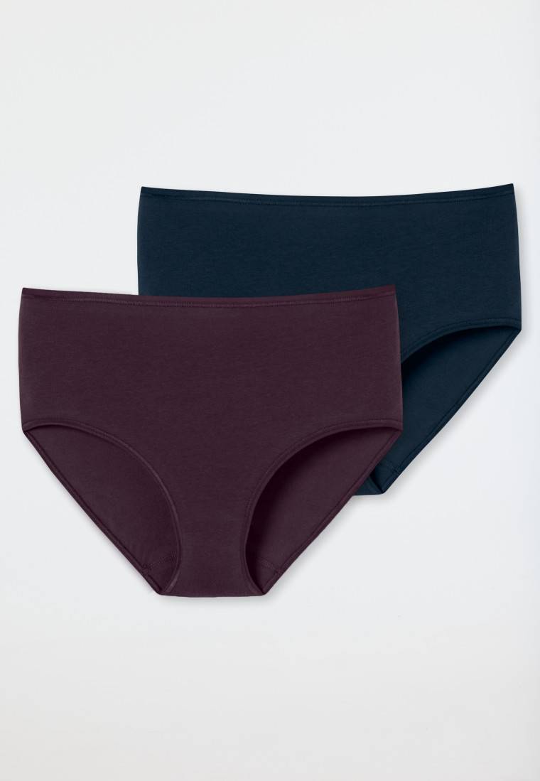 Schiesser Midislip 2er-Pack Organic Cotton nachtblau/pflaume - 95/5 Wochenangebot