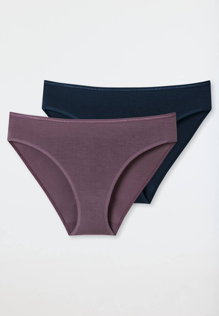 Schiesser Tai-Slips 2er-Pack dunkelblau/malve - Modal Essentials Letzte 2 Tage