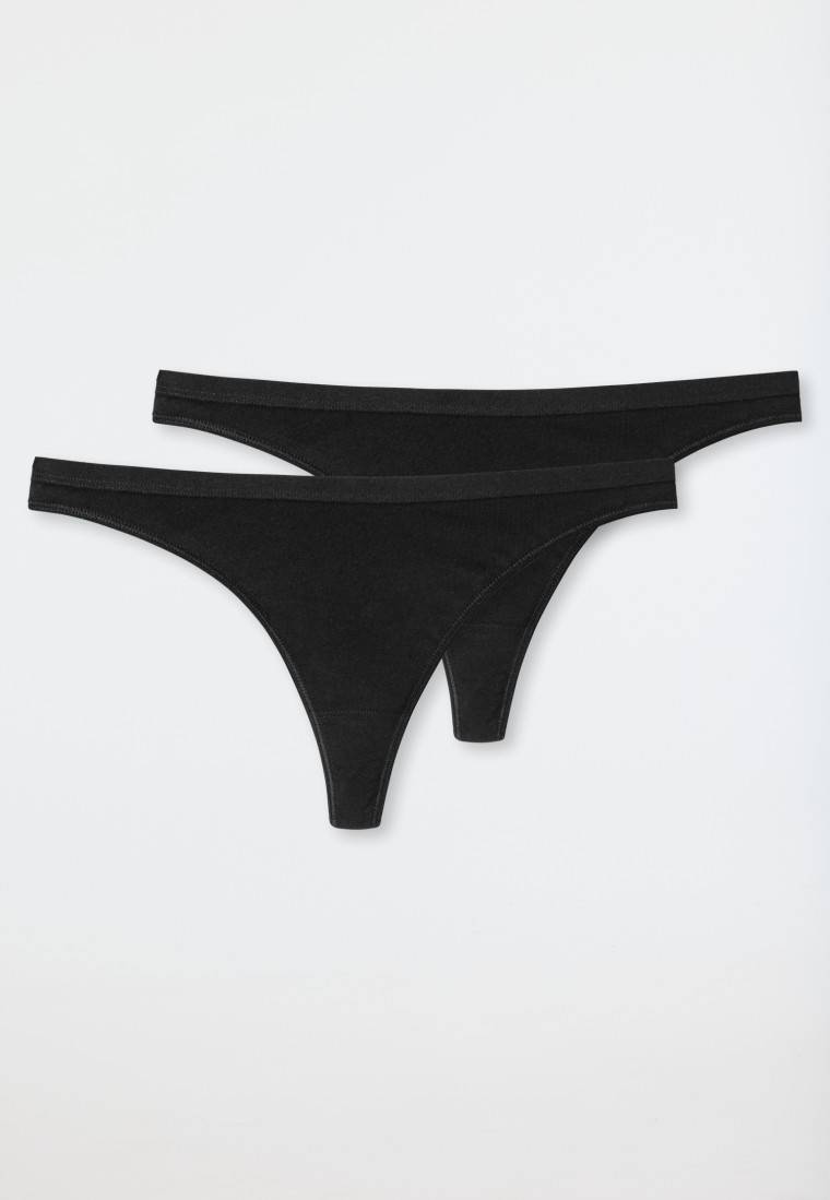 Schiesser String 2er-Pack Organic Cotton schwarz - 95/5 Vierteljährliche Förderung