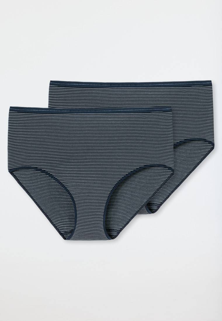 Schiesser Midi-Slips 2er-Pack nachtblau-weiß geringelt - Modal Essentials Begrenzt auf 3 Tage