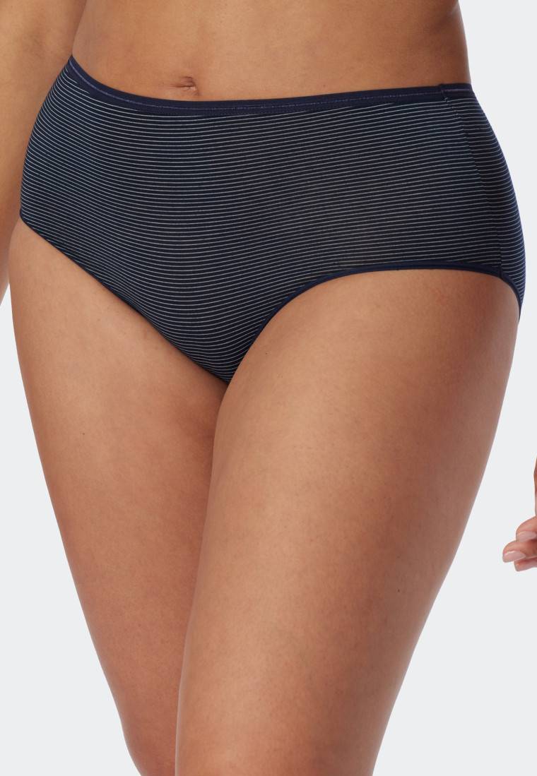 Schiesser Midi-Slips 2er-Pack nachtblau-weiß geringelt - Modal Essentials Begrenzt auf 3 Tage