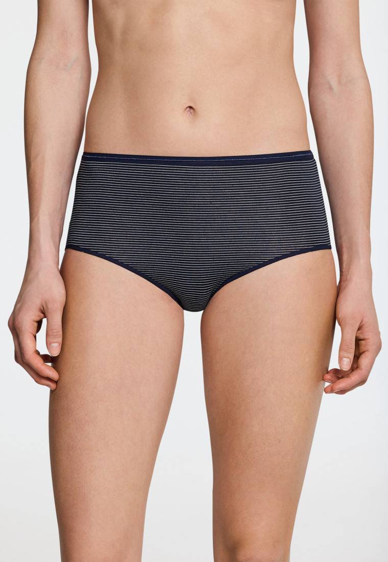 Schiesser Midi-Slips 2er-Pack nachtblau-weiß geringelt - Modal Essentials Begrenzt auf 3 Tage