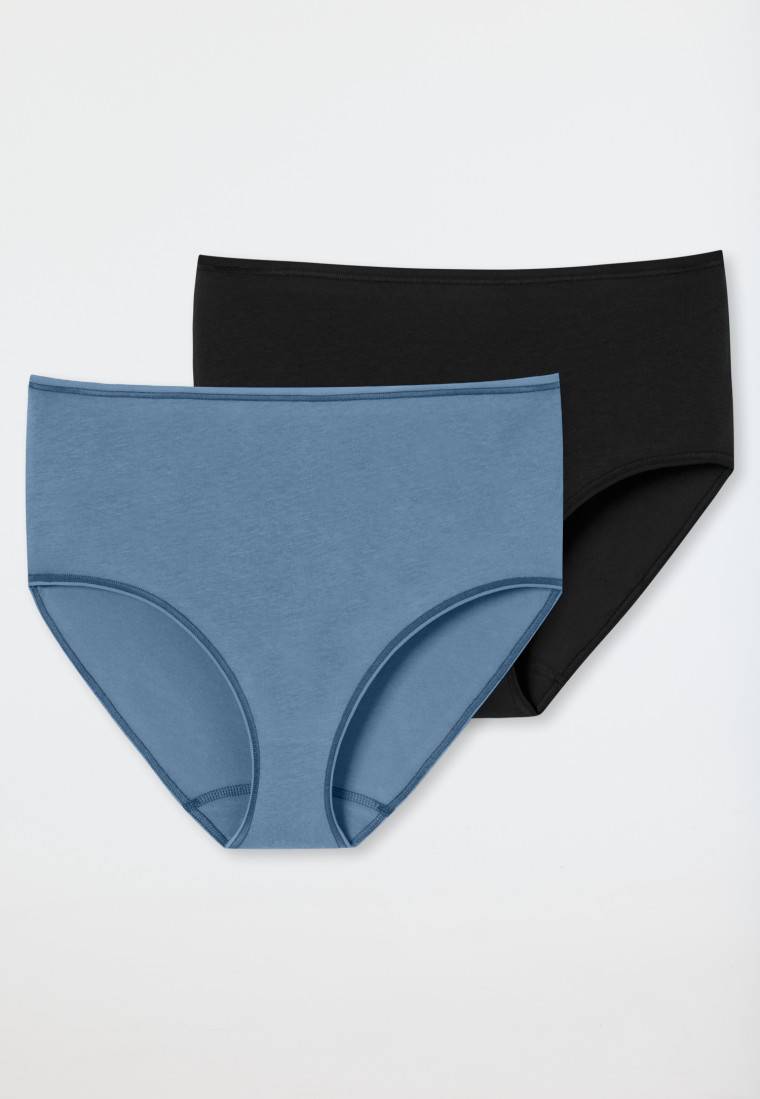 Schiesser Midislip 2er-Pack Organic Cotton schwarz/graublau - 95/5 zollfrei