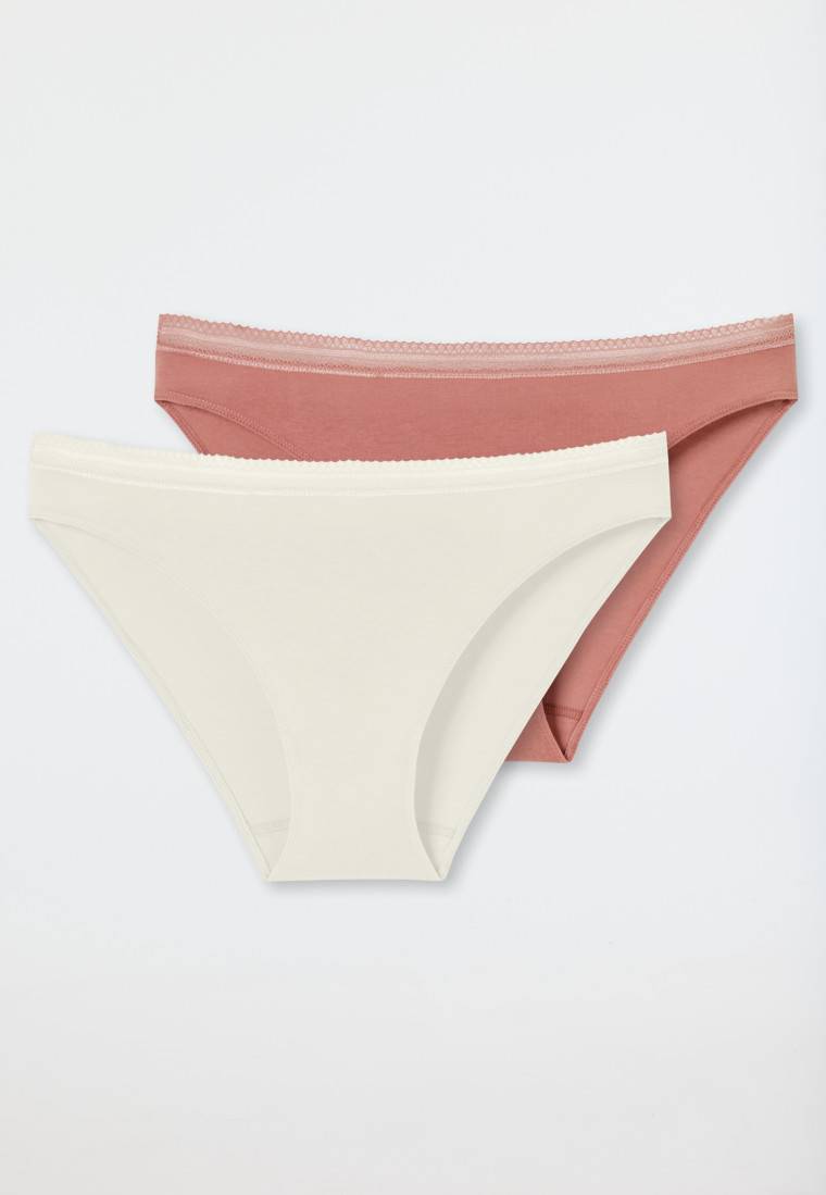 Schiesser Rio-Slips 2er-Pack Spitze terracotta/sand - Cotton Lace Rabatte dieses Monats
