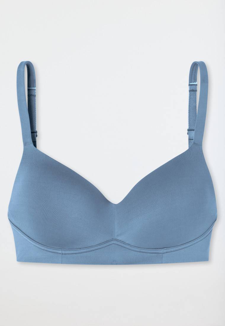 Schiesser Soft-BH mit Schale und gleitenden Cups blaugrau - Unique Micro Verkauf